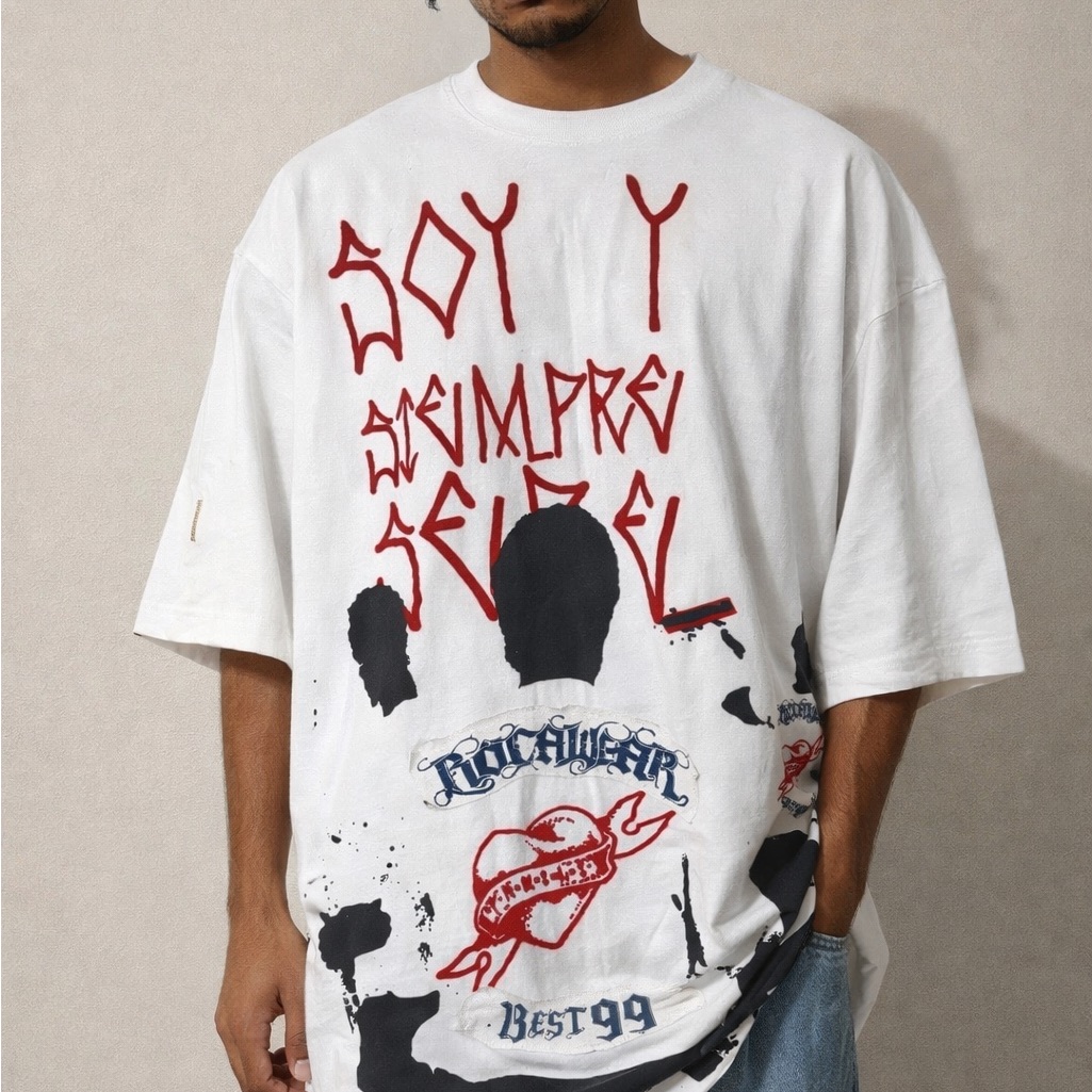 Vtg Y2k Rocawear Patched Graphic Tee Xl Patches Nwot